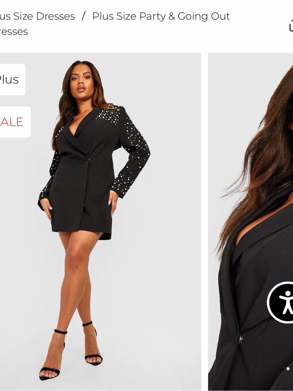 Boohoo Black Studded Blazer Mini Dress